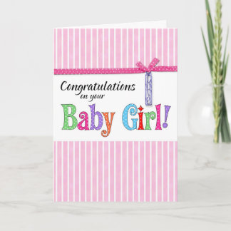 Cartão congratulations on your new baby girl