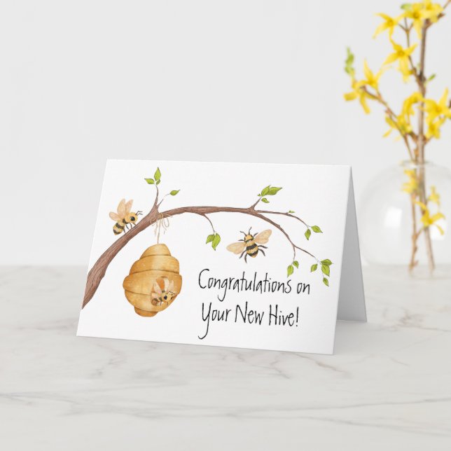 Cartão Congratulations on your New Hive | New House Card (Flor Amarela)
