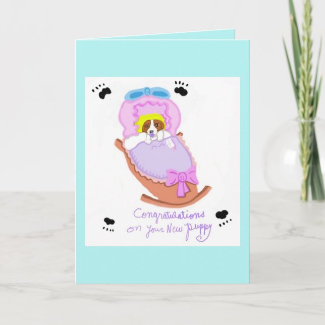 Cartão Congratulations On Your New Puppy (Frente)