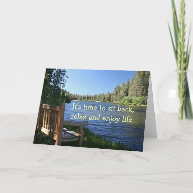 Cartão Congratulations on your retirement, Bench, Lake (Frente)