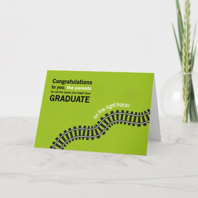 Cartão Congratulations Parents-Graduate on Right Track (Frente)