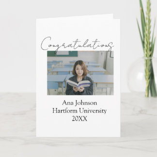 Cartão Congratulations photo graduate name university yea