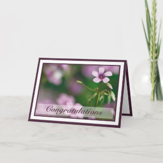 Cartão Congratulations - Pink Wood Sorrel Greeting Card