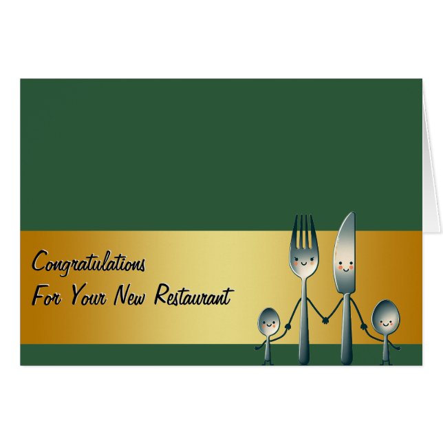 Cartão Congratulations Restaurant New Business Card (Frente Horizontal)