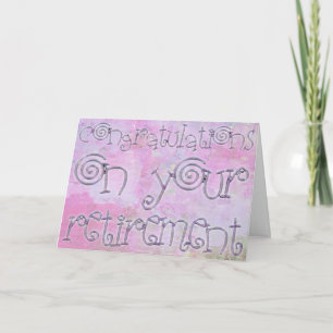 Cartão Congratulations Retirement Typography Watercolor