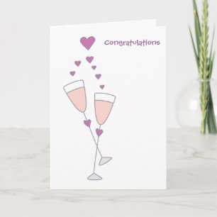 Cartão Congratulations simple champagne toast card