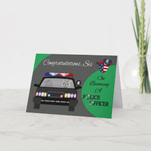 Cartão Congratulations, Sister, Police Greeting Card