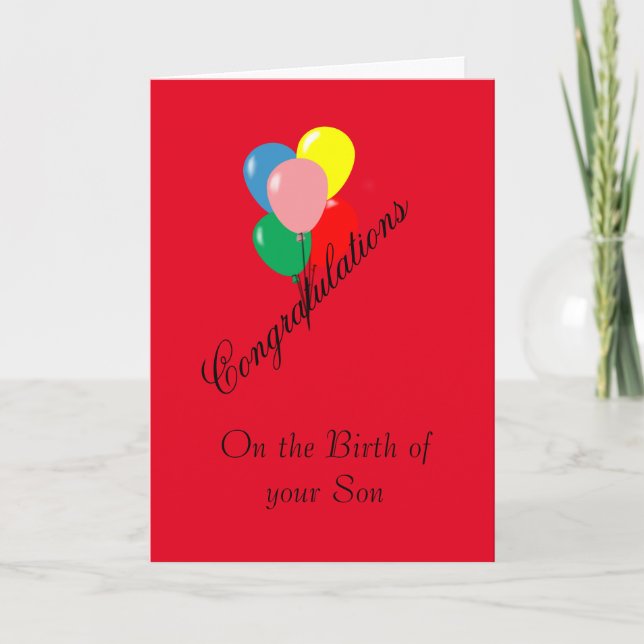 Cartão Congratulations  Son's birth (Frente)