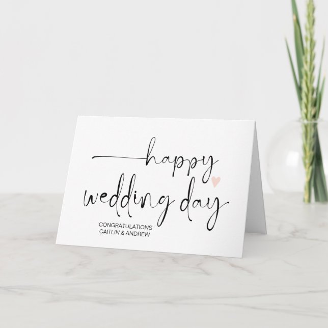 Cartão Congratulations Wedding Just Married Bride & Groom (Frente)