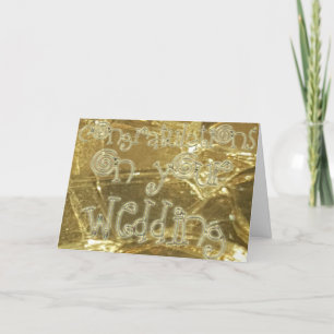 Cartão Congratulations Wedding Typography Gold Glitter