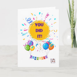 Cartão Congratulations with Confetti and Balloons