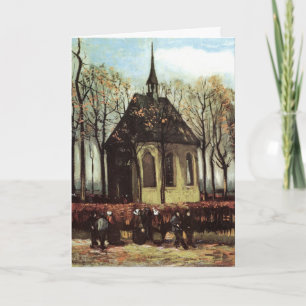 Cartão Congregação na Igreja, Nuenen por Vincent van Gogh