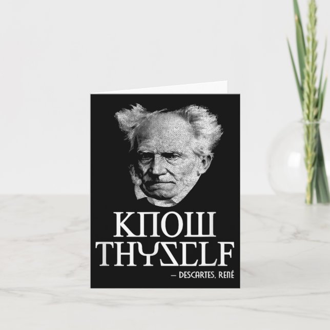 Cartão Conhece-te Sócrates Descartes Schopenhauer Philo (Frente)