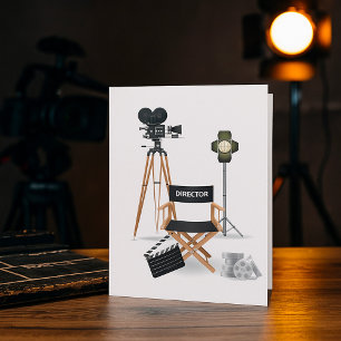 Cartão Conjunto de Cadeira de Diretor de Cinema e Câmera