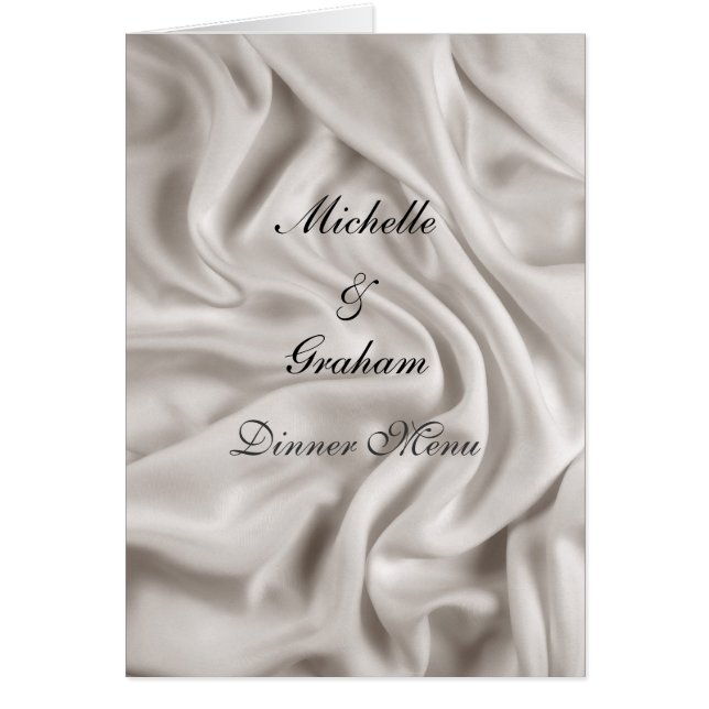 Cartão Conjunto de Casamento Creme Menu de Casamento (Frente)