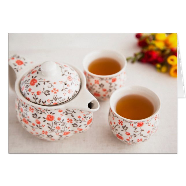 Cartão Conjunto de chá cerâmico (Frente Horizontal)
