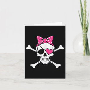 Cartão Conjunto de Coração de Caveira de Menina Pirata Di