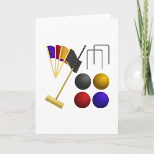 Cartão Conjunto de Equipamento de Croquet Malho Bolas Arc
