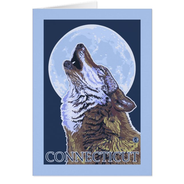 Cartão ConnecticutHowling Wolf (Frente)