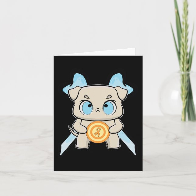 Cartão Consciência da Leucemia do Pup de Animação de Bull (Frente)