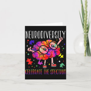 Cartão Consciência da neurodiversidade cérebro asd adhd a