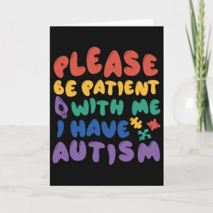 Cartão Consciência do Arco-íris do Autismo Seja Paciente