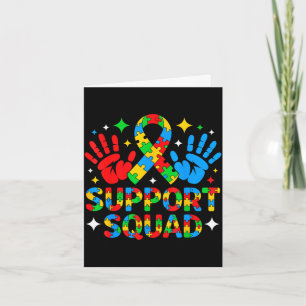 Cartão Consciência do autismo equipe de apoio ao autismo