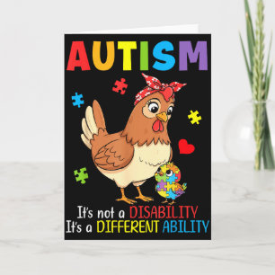 Cartão Consciência do Autismo Mãe Galinha Habilidade Dife