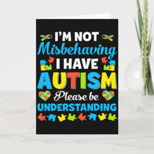 Cartão Consciência do Autismo Não Estou Me Comportando Ma