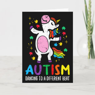 Cartão Consciência do Autismo Unicórnio Dançando Diferent