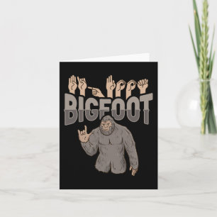 Cartão Consciência do ILY Bigfoot Sinal de Mão em ASL Sur