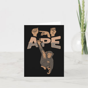 Cartão Consciencialização da Perda Auditiva Surda ILY Ape