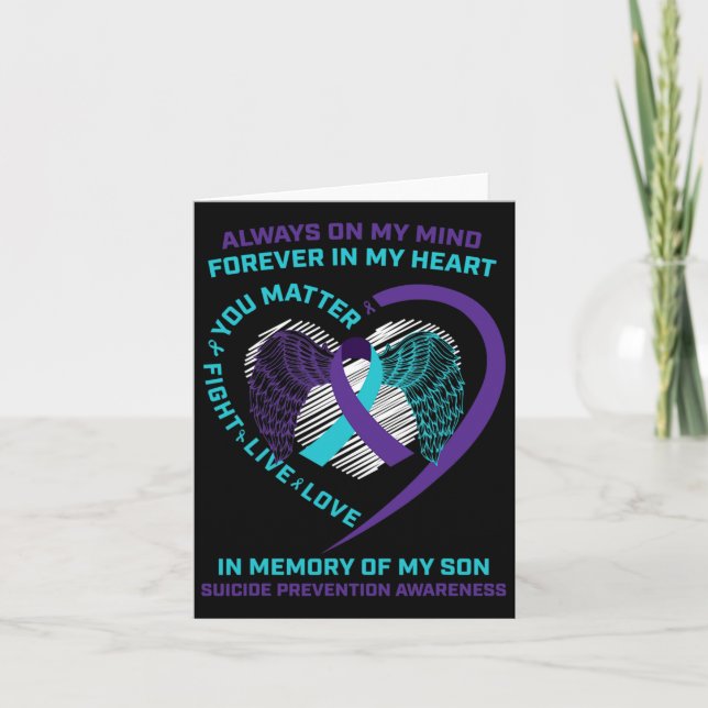 Cartão Consciencialização do Suicídio Em Memória do Meu F (Frente)