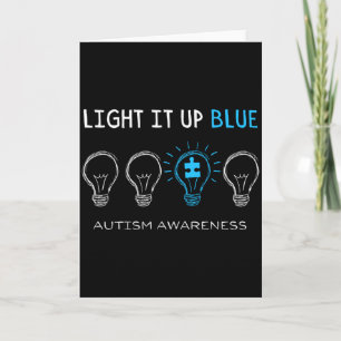 Cartão Conscientização do Autismo Ilumine de Azul Família