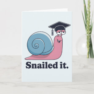Cartão Conseguiu! Lindo Caracol Chapéu de Formatura Gradu