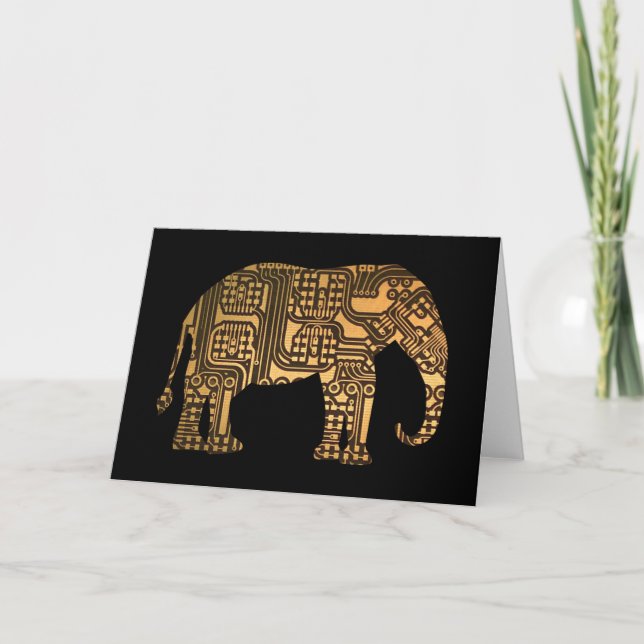 Cartão Conselho de Circuito de Elefante de Cobre (Frente)