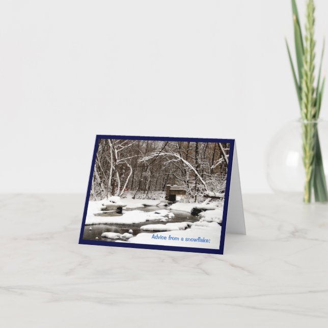 Cartão Conselho de um floco de neve (Frente)