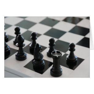 Cartão Conselho de xadrez e peças