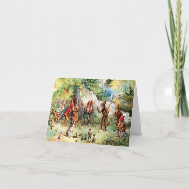 Cartão Conselho Vintage dos Gnomos (Frente)