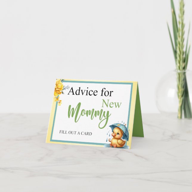 Cartão Conselhos de Chá de fraldas de Pata de Borracha Co (Frente)