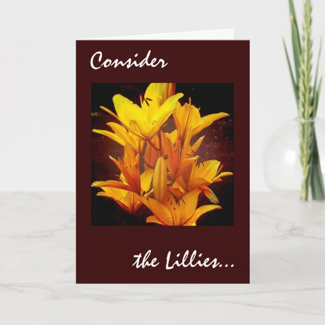 Cartão Consider the Lillies (Frente)