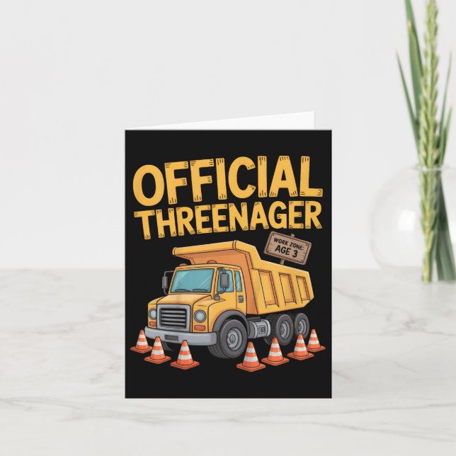 Cartão Const. Threenager De Três Anos De aniversário de c (Frente)