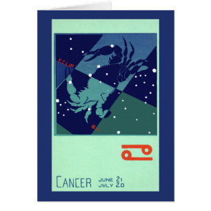 Cartão Constelação de Câncer Caranguejo Zodíaco Astrologi