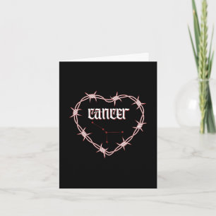 Cartão Constelação de cancer Gótica Edgy Aniversário