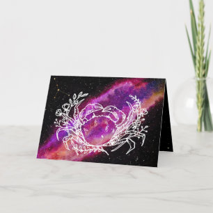 Cartão Constelação de Câncer Signo do Zodíaco Aniversário