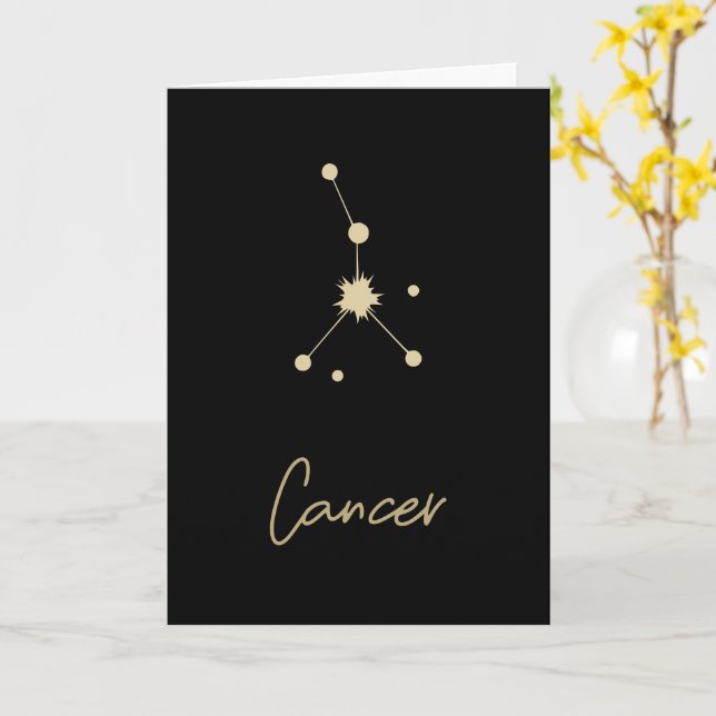 Cartão Constelação de Cancer Zodiac (Flor Amarela)