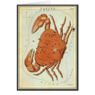 Cartão Constelação de colheita de caranguejo cancer, Espe