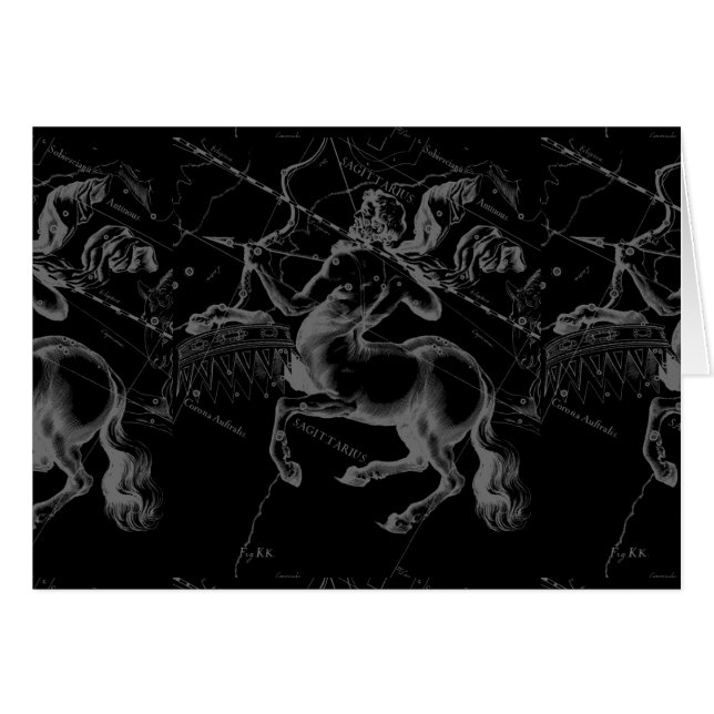 Cartão Constelação de Sagittarius Classy Hevelius Engave (Frente Horizontal)