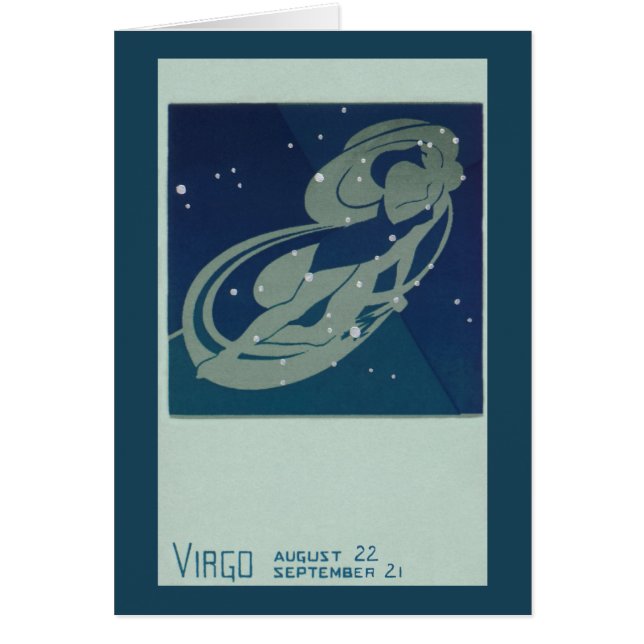 Cartão Constelação de Virgem Vintage Astrologia Zodiac (Frente)