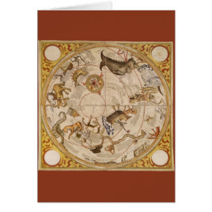 Cartão Constelação Estrelas Céu do Sul Astronomia Vintage